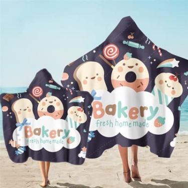 Imagem de Toalha Poncho de Praia de Microfibra Secagem Rápida Toalhas de Banho com Capuz Roupa de Banho Roupa de Praia (Cor: A, Tamanho: L Criança Adulto 2 peças) (A L Criança Adulto 2 peças)