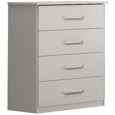 Imagem de Cômoda Rubi Branca 4 Gavetas Leifer Móveis