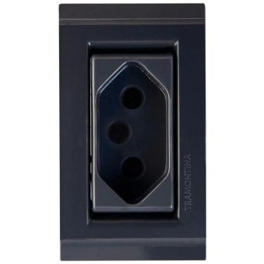 Imagem de Conjunto Para Móvel 1 Tomada 2p+t 10 A Tramontina Liz Grafite