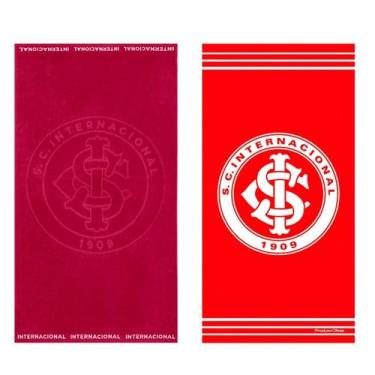 Imagem de Kit 2 Toalhas de Banho Aveludada e Jacquard Time do Internacional Verm