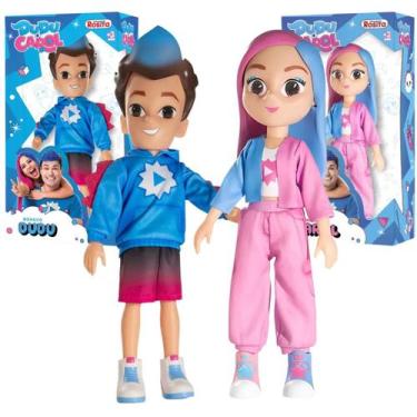 Imagem de Kit Bonecos Dudu E Carol Rosita Youtubers Articulados