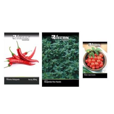 Imagem de Kit Sementes Pimenta Malagueta Manjerica e Tomate Cer. - Feltrin