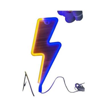 Imagem de Luz Noturna Em Forma De Raio Neon, Alimentada Por USB Ou Bateria, Para