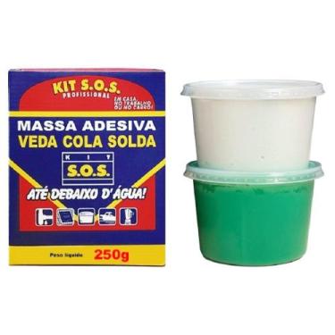Imagem de Kit Cola SOS Massa Epoxi Secagem Normal 250g - Vedatudo