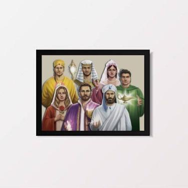 Imagem de Quadro Fraternidade Branca 24x18cm - Vidro e Moldura Preta