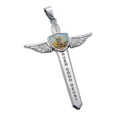 Imagem de Pingente religioso Aço inox espada são miguel arcanjo anjo - ASA