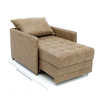 Imagem de Poltrona Cama Reclinável Retrátil Viena Corino Castor - Loja Sheep