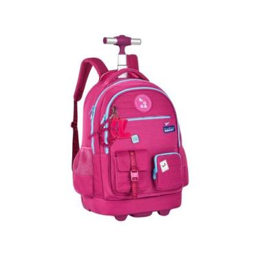 Imagem de Mochila de Rodinhas Luluca Escolar Passeio Meninas Juvenil, Rosa
