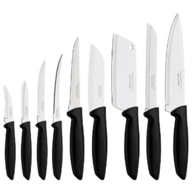 Imagem de Kit Jogo de Facas Faqueiro Tramontina Plenus 9 Peças Sortidas Chef Car