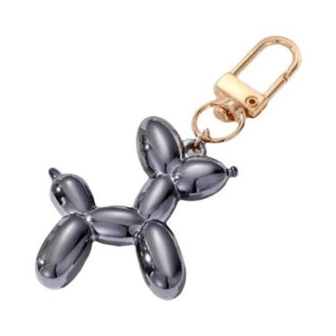 Imagem de Chaveiros De Cachorro Balão Em Resina Multicolorida Com Argola De Meta