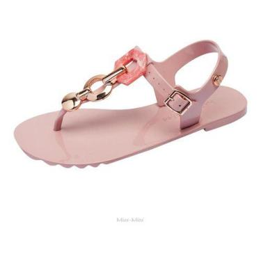 Imagem de Sandália Rasteira Feminino Salomé Geometric Miss Miss Confortável ref 