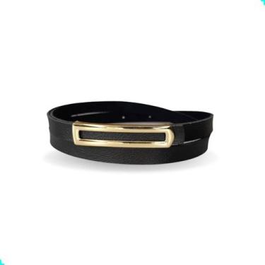 Imagem de Cinto Preto Feminino Fino Fivela Alongada Moda Blogueira - Emporium Ci