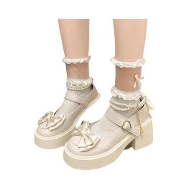 Imagem de Sapatos De Festa Para Mulheres Com Plataforma Chunky Preta, Salto Supe