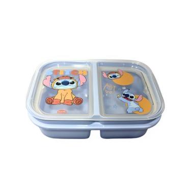 Imagem de Marmita trava 2 divisoria stitch lancheira 500ml disney plasutil herme