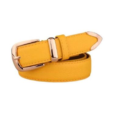 Imagem de Cinto Feminino De Couro Branco De Alta Qualidade Com Fivela Vintage Pa