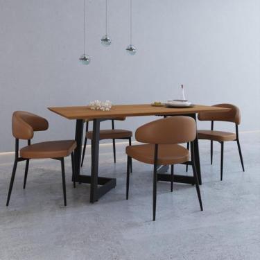 Imagem de Conjunto Sala de Jantar com Mesa 160cm Toronto e 4 Cadeiras Bless Yesc