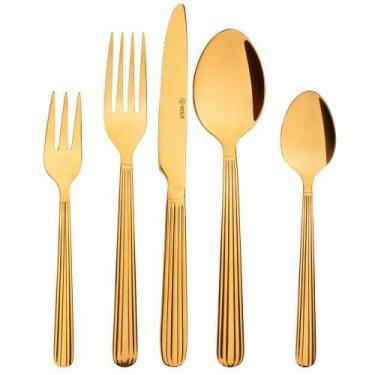 Imagem de Faqueiro 30 Peças Manchester Dourado Aço Inox - Wolff