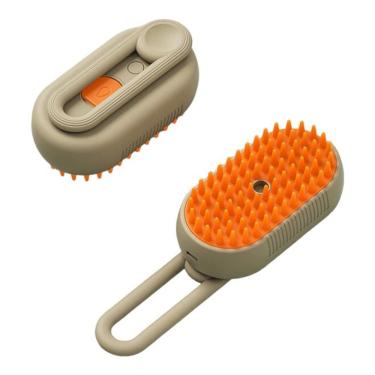 Imagem de Pente De Massagem Ferramenta De Limpeza Para Cães E Gatos - Cor Cáqui
