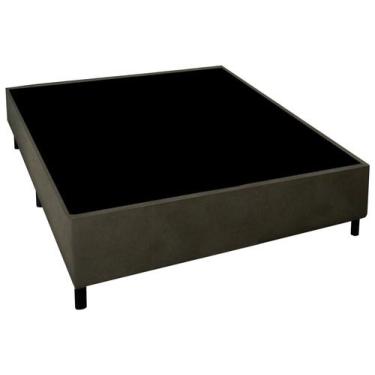 Imagem de Base Box Para Colchão Casal Gazin Suede 188cm x 138cm, Marrom, Casal