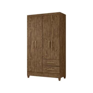Imagem de Roupeiro Moval 4 Portas 2 Gavetas Chile, Castanho