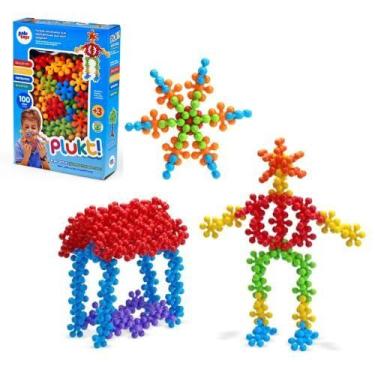 Imagem de Brinquedo Plukt 100 Peças para Montar Educativo Paki Toys