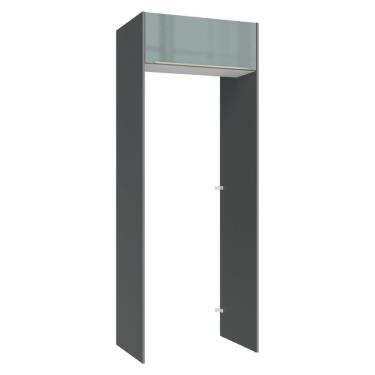 Imagem de Porta-Geladeira 83 cm 1 Porta Basculante Cinza/Branco/Cinza Lux Madesa