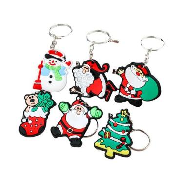Imagem de Conjunto De Chaveiros De Natal 24Pcs/120Pcs Design De Papai Noel, Bone