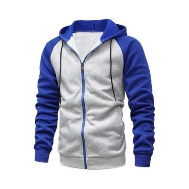 Imagem de Moletom Masculino Slim Fit Com Capuz E Zíper, Manga Longa, Bloco De Co
