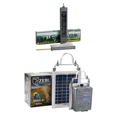 Imagem de Eletrificador Solar Cercas Elétricas Grandes Propriedades Com Bateria ZS20i + Voltímetr...