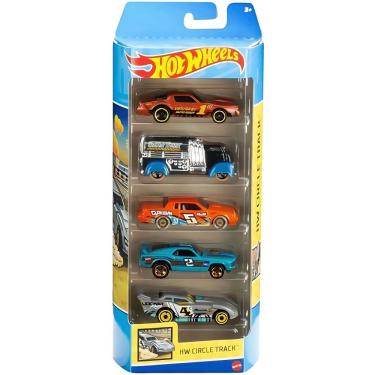 Imagem de Carrinhos de Brinquedo Hot Wheels Circle Track HLY65 Kit com 5 Unidades para Colecionar e Brincar Mattel