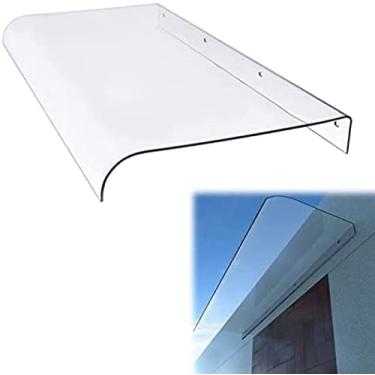 Imagem de Toldo De Porta, Toldo De Janela, Cobertura De Dossel De Porta De Pátio, Dossel De Varanda De Policarbonato, Bloqueador De Neve De Chuva Resistente A Raios UV,Instalação De Fachada,40X120cm,YUYANAI