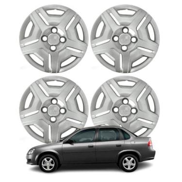 Imagem de Jogo Calota Aro 13 GM Corsa / Corsa Classic Cubo Baixo Prata - Grid Ca