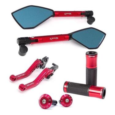 Imagem de Kit Manete Peso Manopla Retrovisor Tenere Factor Fazer Xtz - Stark Rac