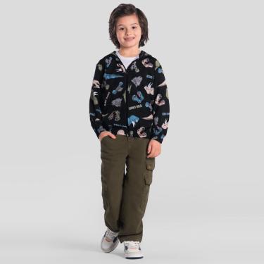 Imagem de Jaqueta infantil menino em microfibra estampada Brandili-Masculino