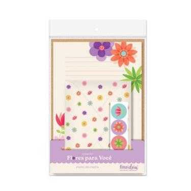 Imagem de Papel de carta 4 unid. Flores para voce Fina Ideia