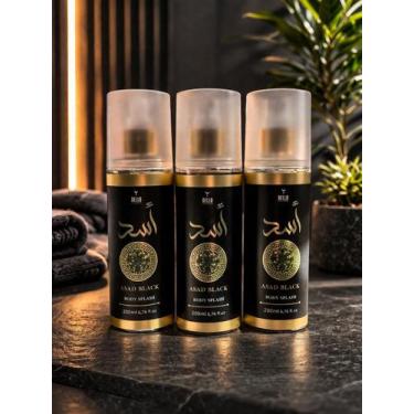 Imagem de 3 Body Splash Árabe Masculino Asad Black 200ml Bello Charme
