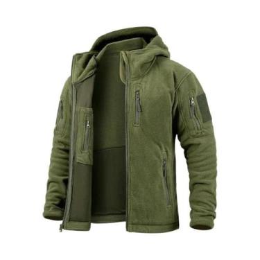 Imagem de Jaqueta Tática De Fleece Masculina Com Zíper Completo Para Inverno, Mu