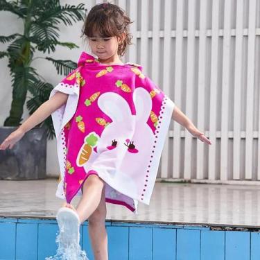 Imagem de Toalha Roupão de Banho Infantil Bebê Piscina Praia Roupão Cores e Pers