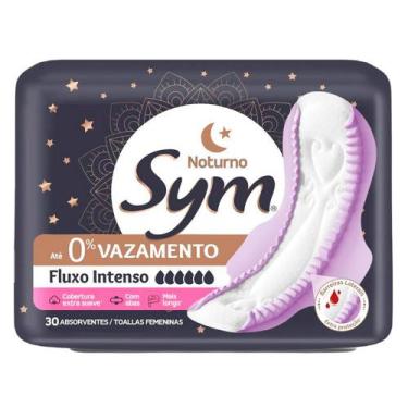 Imagem de Absorvente Sym Noturno Cobertura Extra Suave Fluxo Intenso com Abas 30