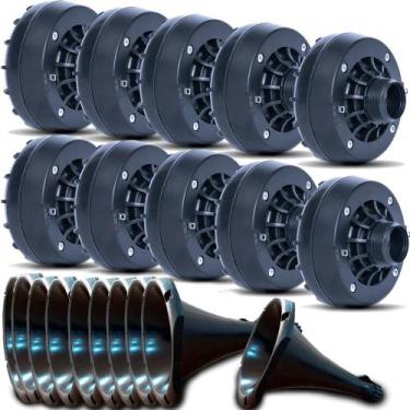 Imagem de Kit 15 Cornetas Cone Longo + Capacitor Orion Driver 120w 8oh