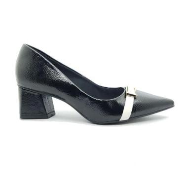 Imagem de Sapato Bebecê Feminino T3838-567, Preto, Branco, 35