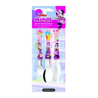 Imagem de Conjunto de Talheres Infantil Simonaggio Disney Kids - 3 Pçs  Minnie