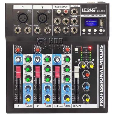 Imagem de Mesa De Som 4 Canais Com Bluetooth, USB, MP3, Delay e Display Digital 