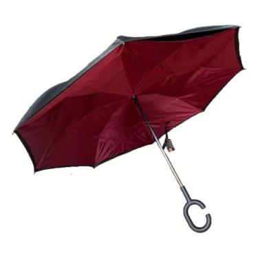 Imagem de Guarda-Chuva Automatico Invertido Face Dupla Vinho - Quanhe