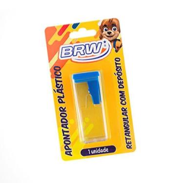 Imagem de Apontador de Lápis Plástico Retangular com Depósito BRW 01un