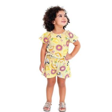 Imagem de Macaquinho Infantil Menina Pool Amarelo - Fakini