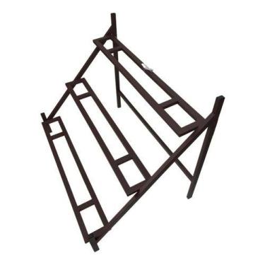 Imagem de Suporte Para Plantas Escada De Ferro Para Jardineiras 80cm - - Verde G