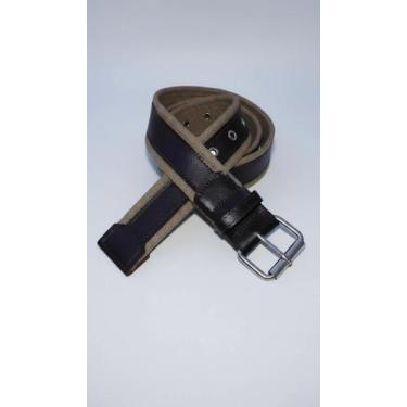 Imagem de Cinto Masculino Lona 4cm Couro Café - Congratulations Store