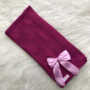 Imagem de Manta Para Bebê Tricô Tricot Quadriculada - Mimo da Cegonha, RN, Pink