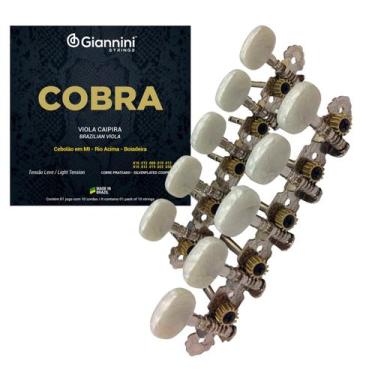 Imagem de Kit Tarraxa para Viola Caipira + Jogo Cordas Giannini Cobra - MIXVISÃO